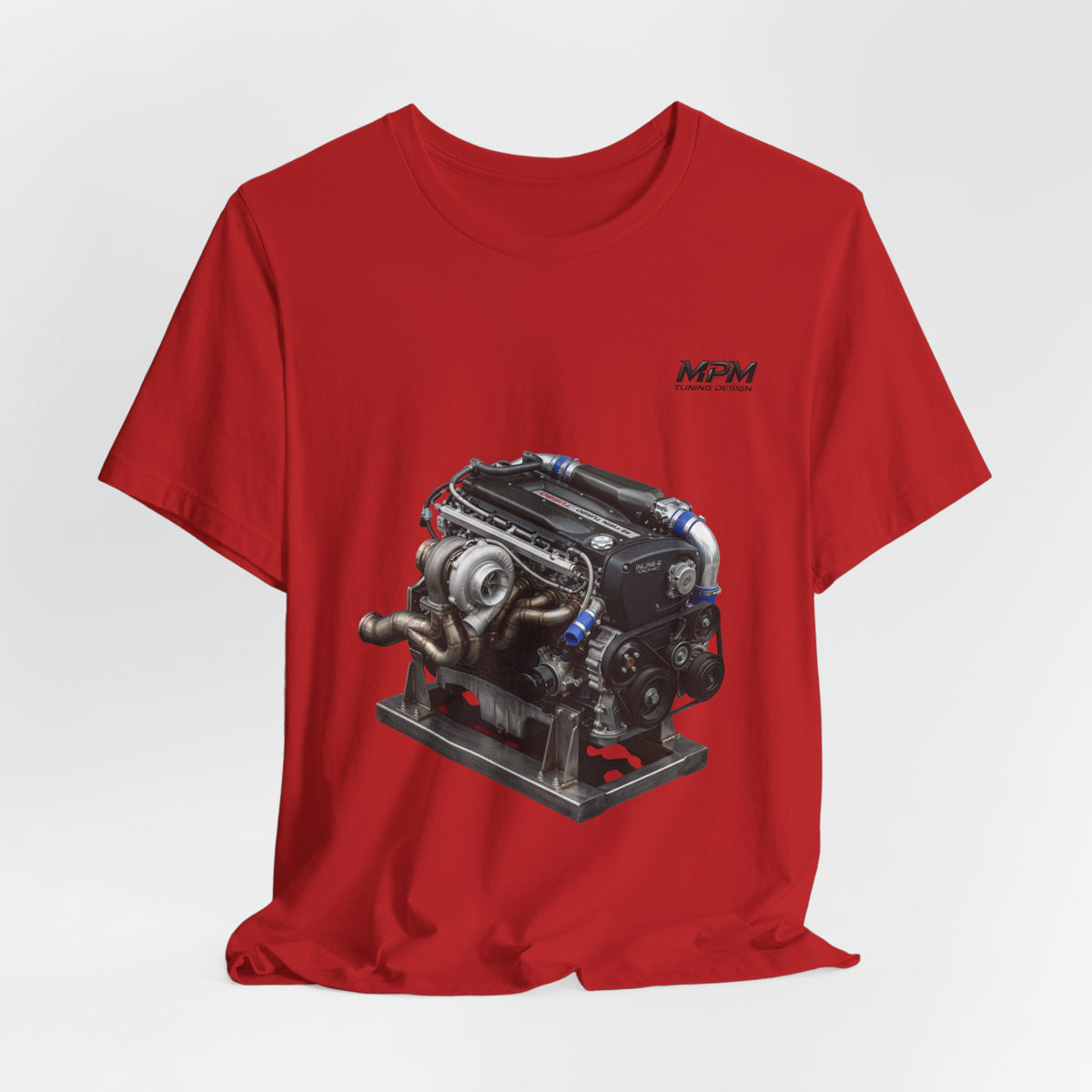 Turbo Engine Illustration T-Shirt — Detailed Graphic Tee | MPM Tuning Design