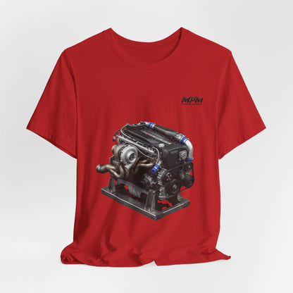 Turbo Engine Illustration T-Shirt — Detailed Graphic Tee | MPM Tuning Design