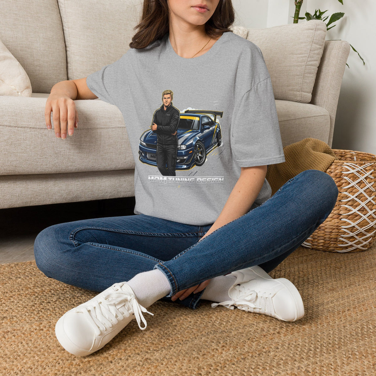 Racing Legend T-Shirt — Illustrated Driver with Performance Sports Car | MPM Tuning Design