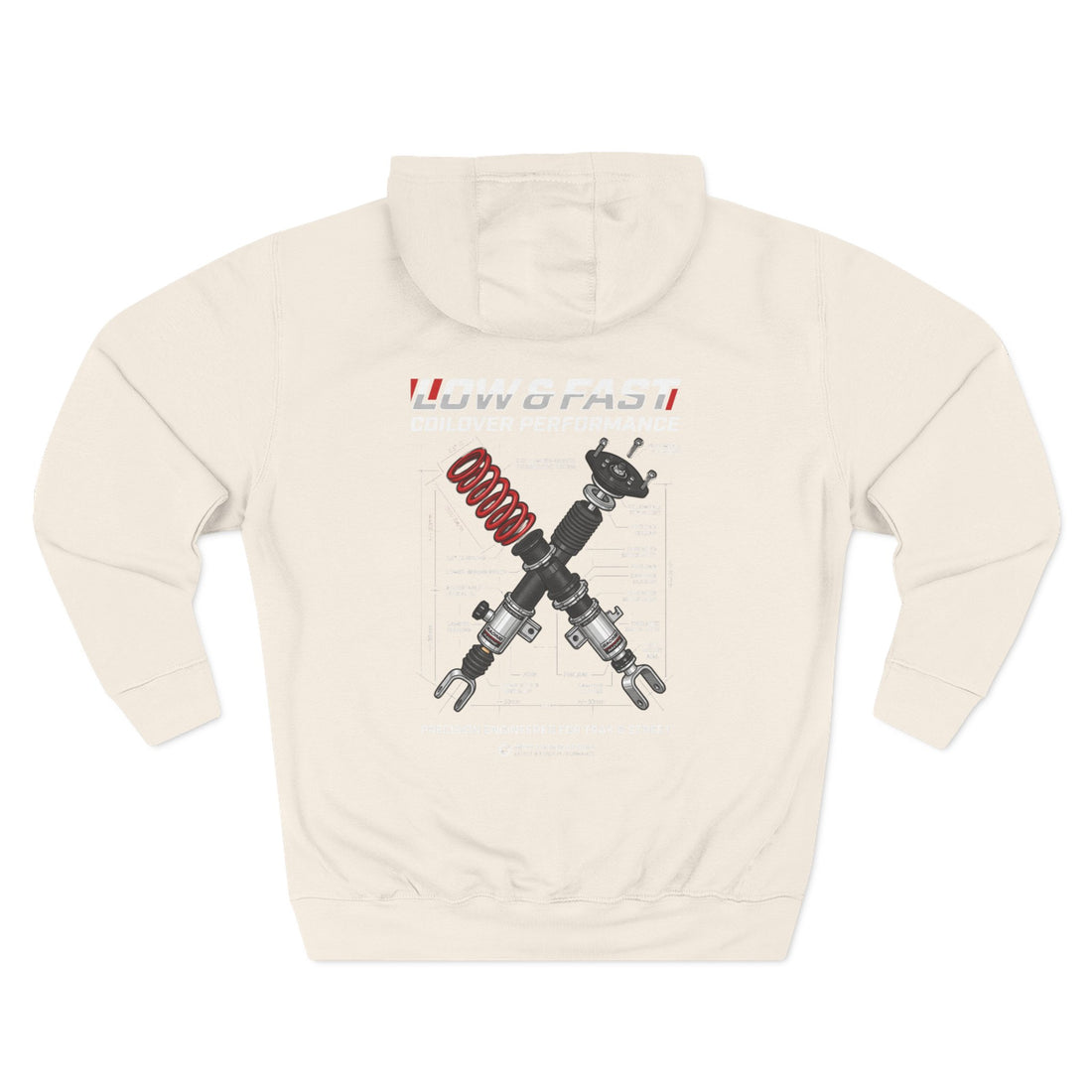 Auto Coil &amp; Strut Hoodie — Racing Suspension Graphic Fleece | MPM Tuning Design