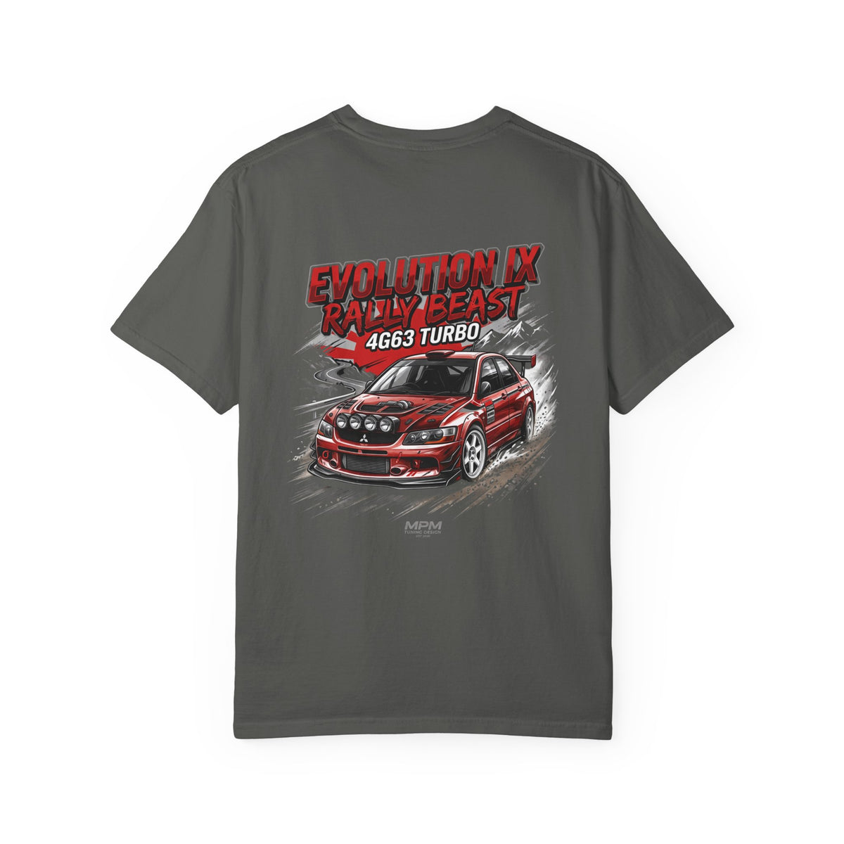 Mitsubishi Evolution IX Rally Beast T-Shirt — 4G63 Turbo JDM Graphic Tee | MPM Tuning Design