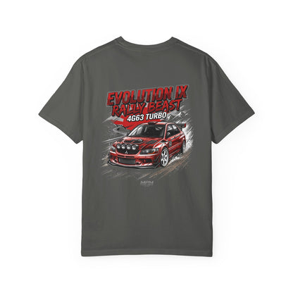 Mitsubishi Evolution IX Rally Beast T-Shirt — 4G63 Turbo JDM Graphic Tee | MPM Tuning Design