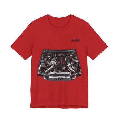 Engine Bay Graphic Tee — Twin-Turbo Motor Illustration T-Shirt | MPM Tuning Design