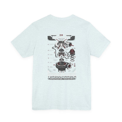 Turbocharger Diagram T-Shirt — Engine Blueprint Graphic Tee | MPM Tuning Design