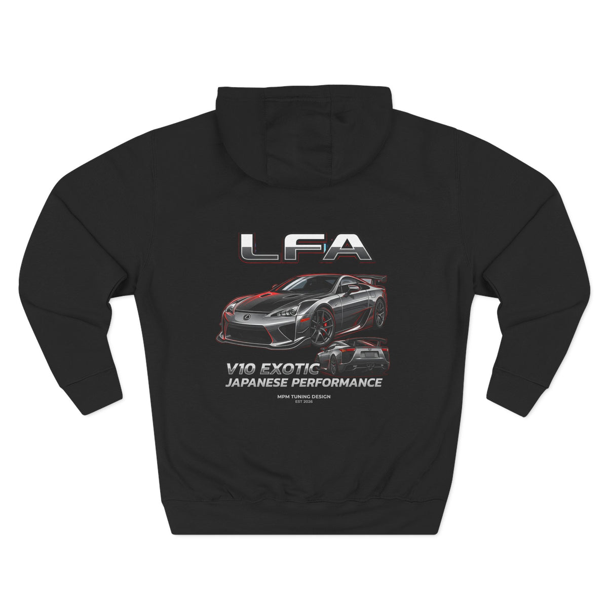 Lexus LFA V10 Exotic Performance Hoodie — Car Graphic Fleece | MPM Tuning Design