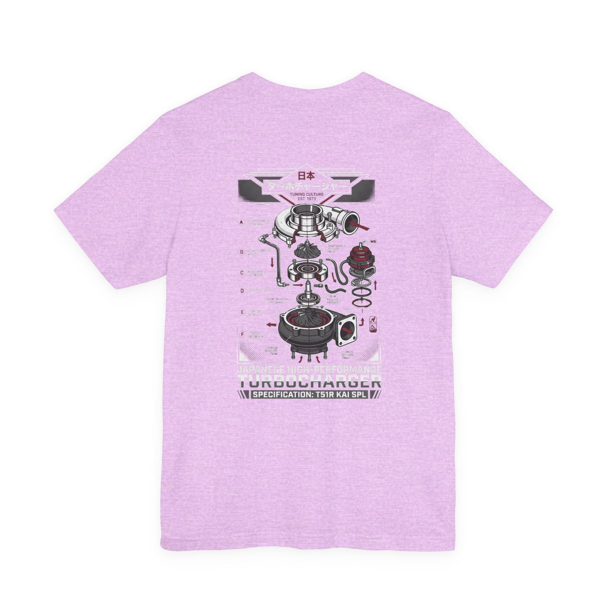 Turbocharger Diagram T-Shirt — Engine Blueprint Graphic Tee | MPM Tuning Design