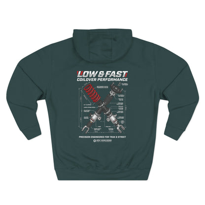 Auto Coil &amp; Strut Hoodie — Racing Suspension Graphic Fleece | MPM Tuning Design