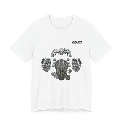V8 Engine Blueprint Tee — Mechanical Diagram T-Shirt | MPM Tuning Design