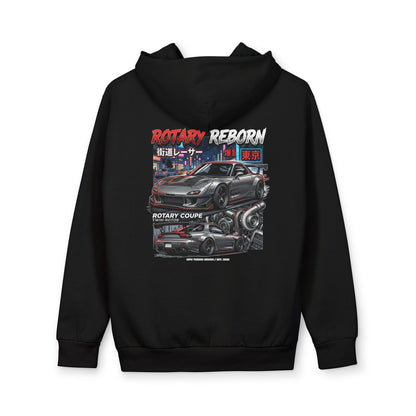 Street Racing Hoodie — Rotary Coupe Japanese Nightscape Graphic | MPM Tuning Design