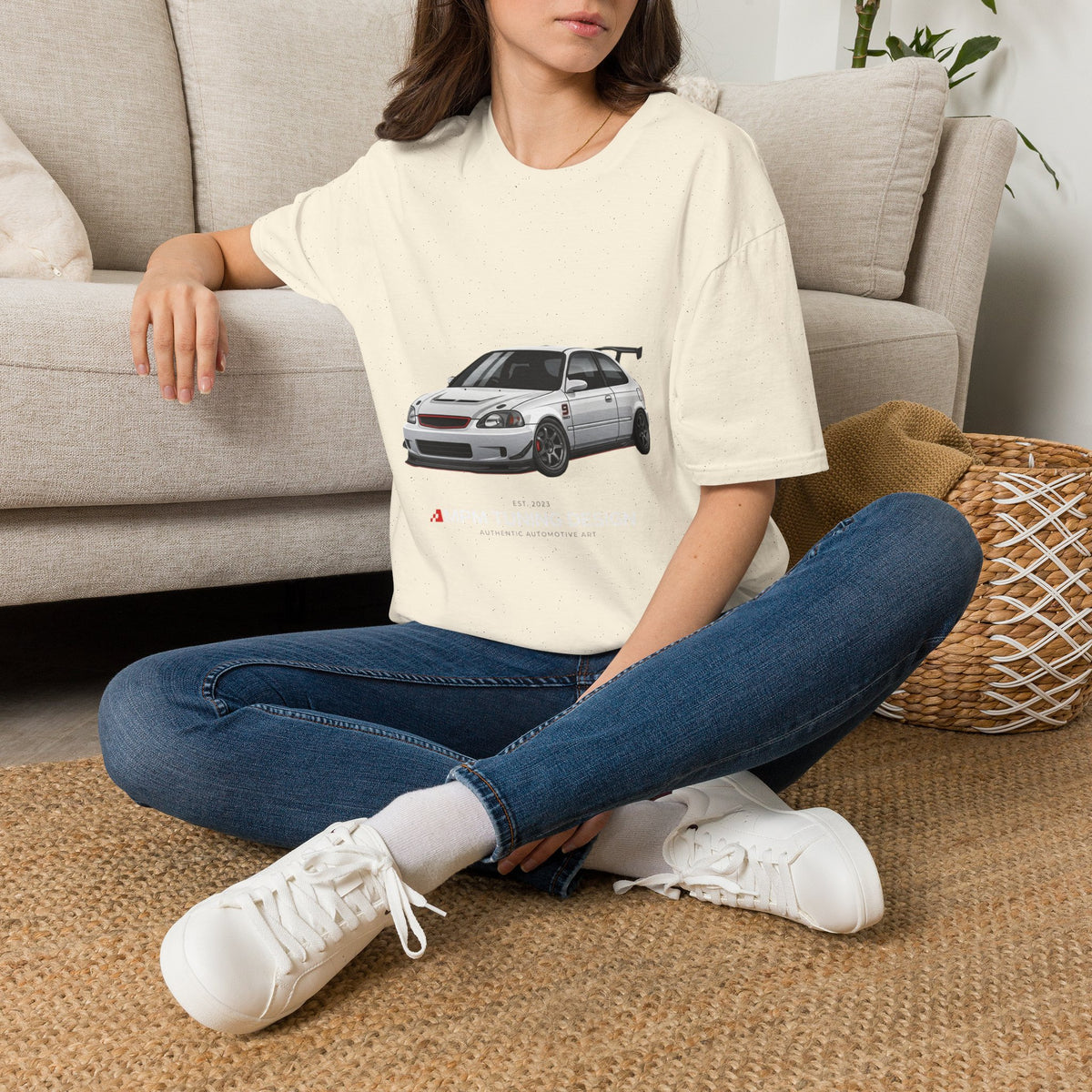 Honda Civic EK Hatchback T-Shirt — JDM Race Car Graphic Tee | MPM Tuning Design