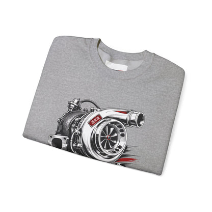Turbocharger Graphic Crewneck Sweatshirt — Car Enthusiast Fleece | MPM Tuning Design