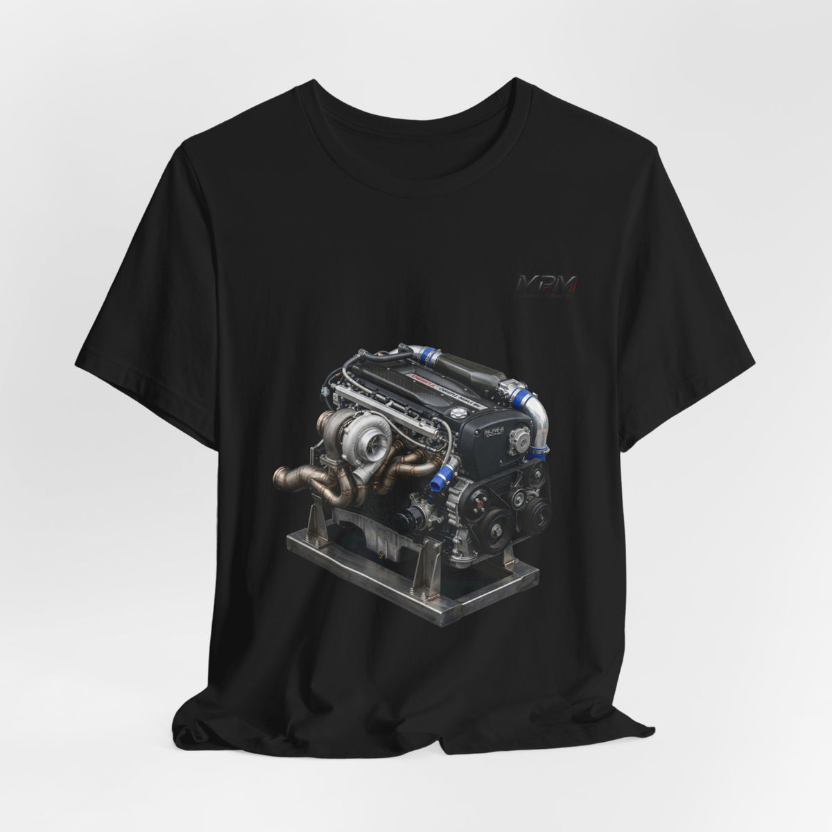 Turbo Engine Illustration T-Shirt — Detailed Graphic Tee | MPM Tuning Design