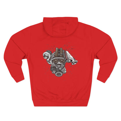 Engine Artwork Hoodie — V8 Motor Graphic Fleece Pullover | MPM Tuning Design