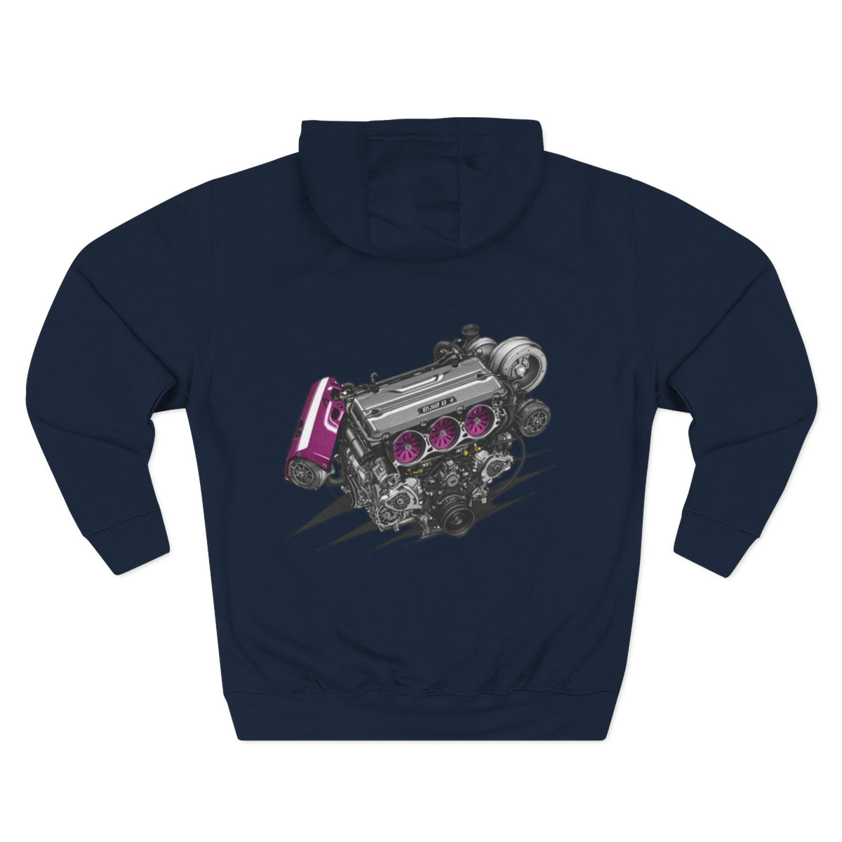 Engine VTEC Graphic Hoodie — Racing Motor Back Print Fleece | MPM Tuning Design