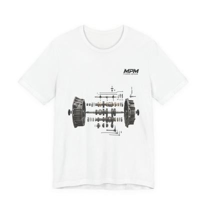 Engine Blueprint Graphic Tee — Mechanical Schematic T-Shirt | MPM Tuning Design
