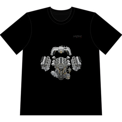 Engine Blueprint T-Shirt — Automotive V8 Parts Illustration Tee