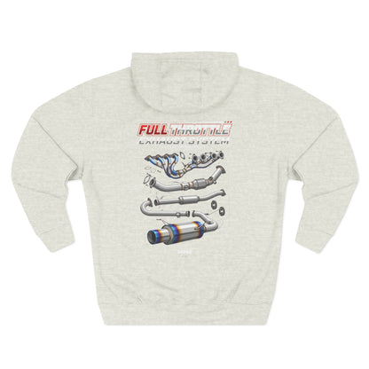 Exhaust System Diagram Hoodie — Full Titanium Car Parts Fleece | MPM Tuning Design