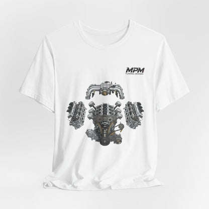 V8 Engine Blueprint Tee — Mechanical Diagram T-Shirt | MPM Tuning Design