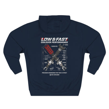 Auto Coil &amp; Strut Hoodie — Racing Suspension Graphic Fleece | MPM Tuning Design