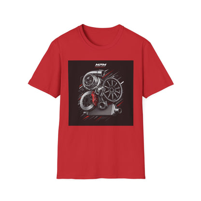 Turbocharger Engine T-Shirt — Motorsport Turbo Graphic Tee | MPM Tuning Design
