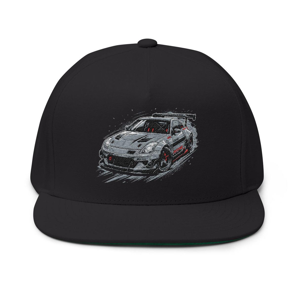 Racing Car Embroidered Flat Bill Cap — JDM Drift Snapback | MPM Tuning Design