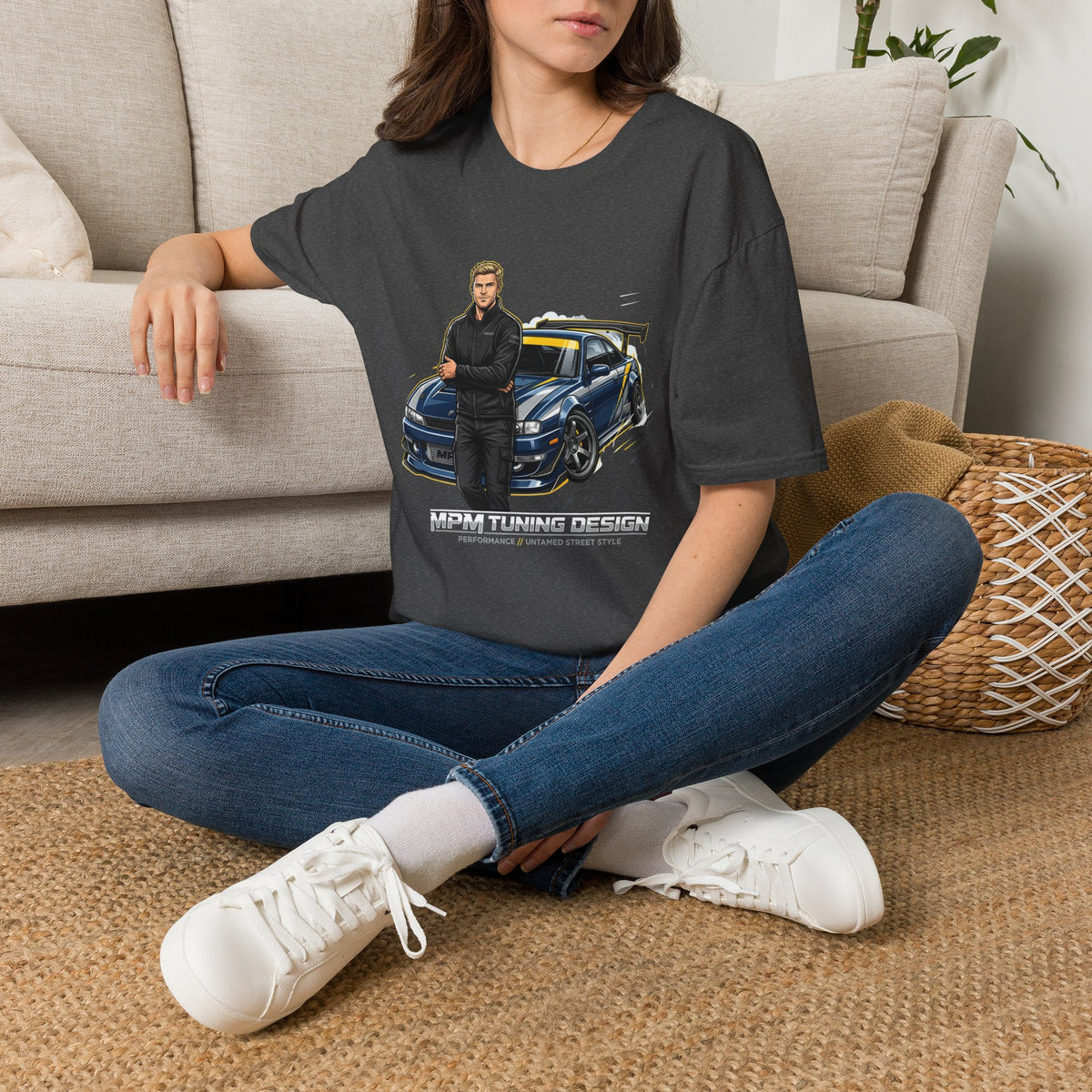 Racing Legend T-Shirt — Illustrated Driver with Performance Sports Car | MPM Tuning Design