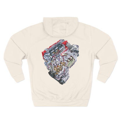 Engine Cutaway Diagram Hoodie — Automotive Illustration Fleece | MPM Tuning Design
