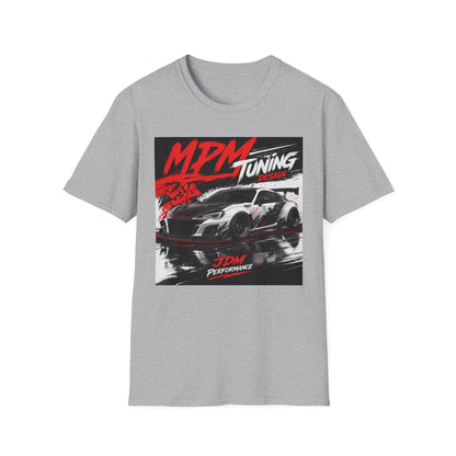 MPM JDM Racing Car Graphic T-Shirt — Red Brushstroke Automotive Tee | MPM Tuning Design