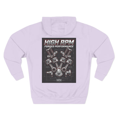 High RPM Hoodie — Forged Performance Engine Graphic Pullover | MPM Tuning Design