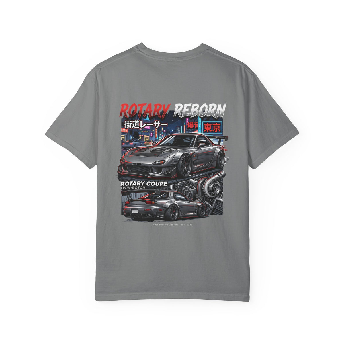 Rotary Coupe Graphic T-Shirt — JDM Tokyo Night Street Racing Tee | MPM Tuning Design