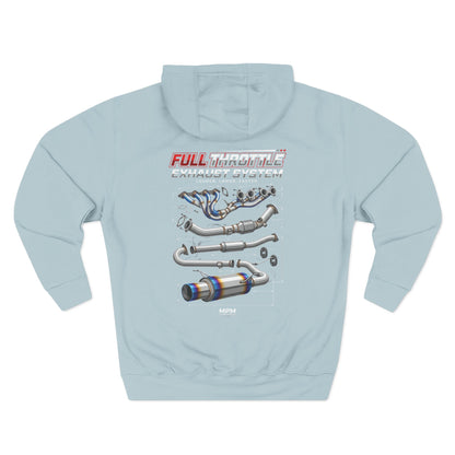 Exhaust System Diagram Hoodie — Full Titanium Car Parts Fleece | MPM Tuning Design
