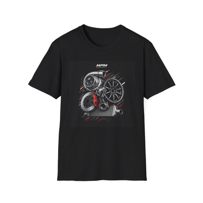 Turbocharger Engine T-Shirt — Motorsport Turbo Graphic Tee | MPM Tuning Design