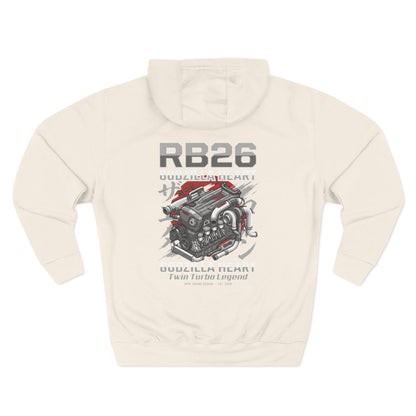 RB26 Engine Illustration Hoodie — JDM Racing Fleece Pullover | MPM Tuning Design