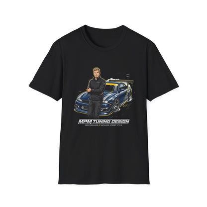 Racing Legend T-Shirt — Illustrated Driver with Performance Sports Car | MPM Tuning Design