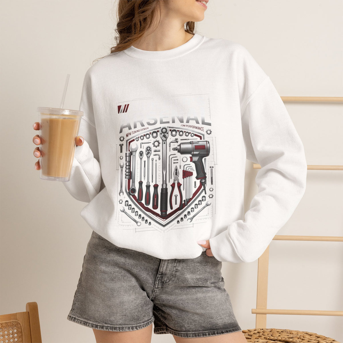 Mechanic Tools Shield Crewneck Sweatshirt | MPM Tuning Design