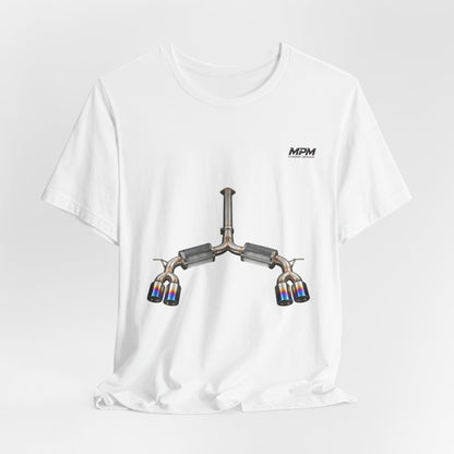 Exhaust Tip Graphic Tee — Quad Burnt Tip Muffler T-Shirt | MPM Tuning Design