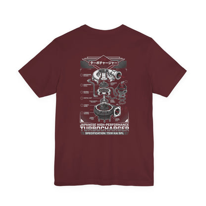 Turbocharger Diagram T-Shirt — Engine Blueprint Graphic Tee | MPM Tuning Design