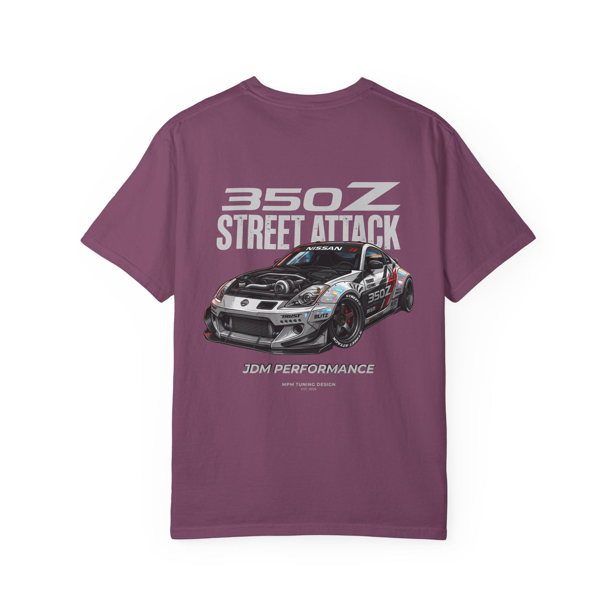 Nissan 350Z Street Attack T-Shirt — JDM Racing Car Graphic Tee | MPM Tuning Design