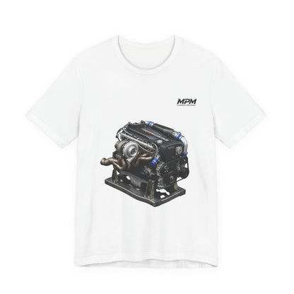 Turbo Engine Illustration T-Shirt — Detailed Graphic Tee | MPM Tuning Design