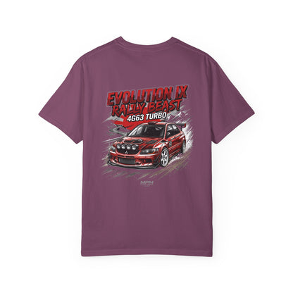 Mitsubishi Evolution IX Rally Beast T-Shirt — 4G63 Turbo JDM Graphic Tee | MPM Tuning Design