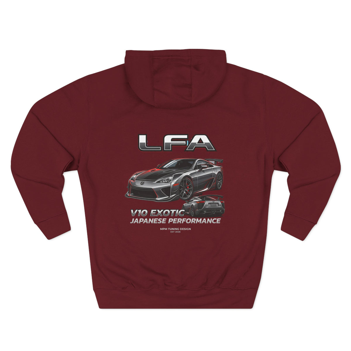 Lexus LFA V10 Exotic Performance Hoodie — Car Graphic Fleece | MPM Tuning Design