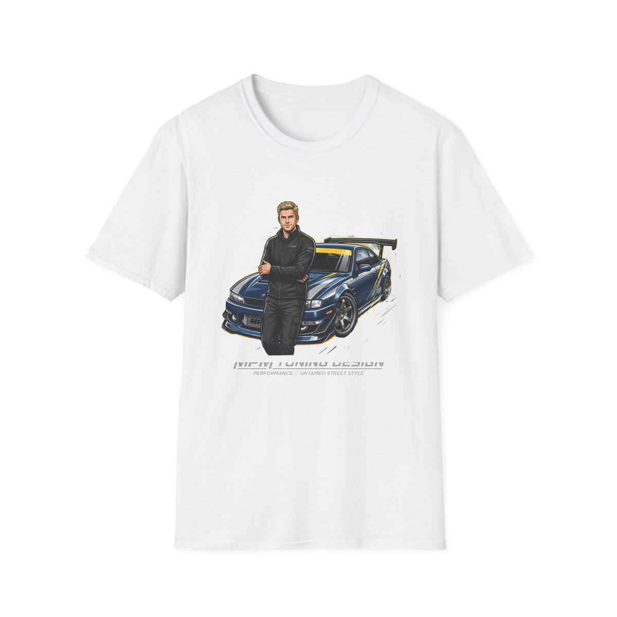 Racing Legend T-Shirt — Illustrated Driver with Performance Sports Car | MPM Tuning Design
