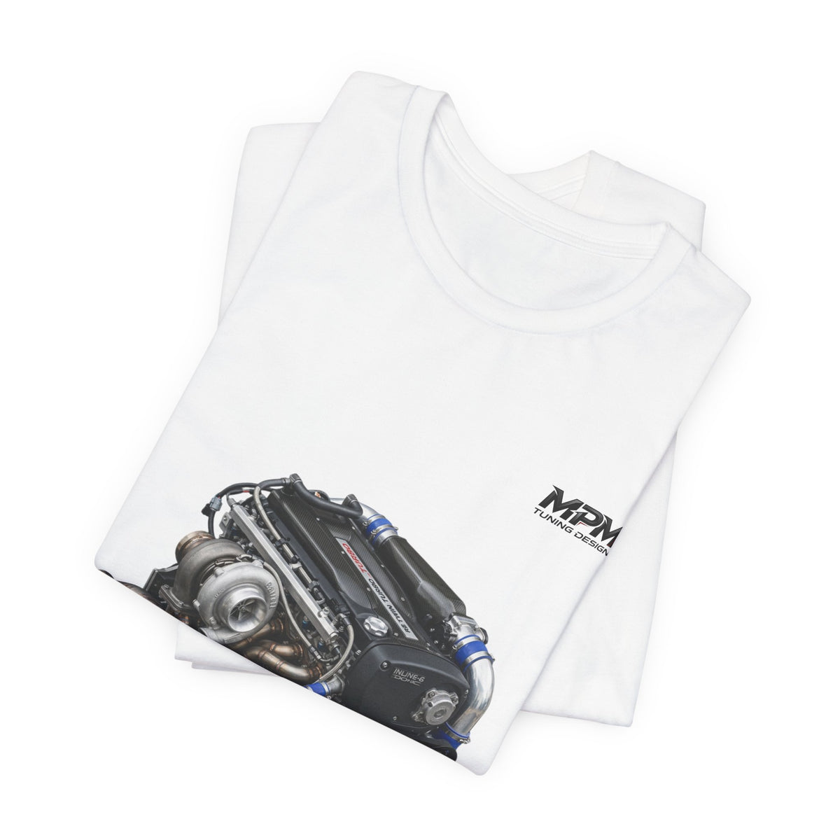 Turbo Engine Illustration T-Shirt — Detailed Graphic Tee | MPM Tuning Design