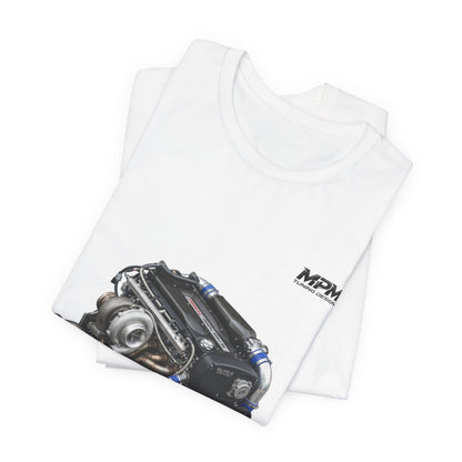 Turbo Engine Illustration T-Shirt — Detailed Graphic Tee | MPM Tuning Design