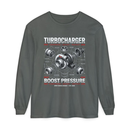 Turbocharger Boost Pressure Long Sleeve Tee — JDM Graphic | MPM Tuning Design