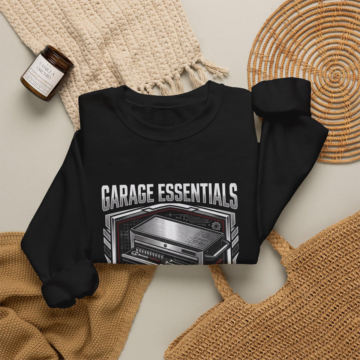 Garage Essentials Toolbox Crewneck Sweatshirt | MPM Tuning Design