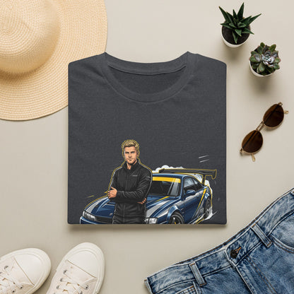Racing Legend T-Shirt — Illustrated Driver with Performance Sports Car | MPM Tuning Design