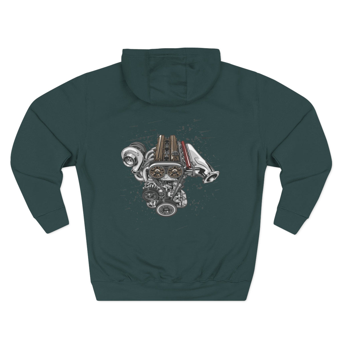 Engine Artwork Hoodie — V8 Motor Graphic Fleece Pullover | MPM Tuning Design