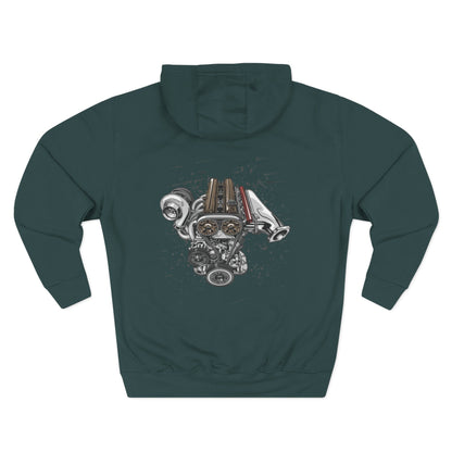Engine Artwork Hoodie — V8 Motor Graphic Fleece Pullover | MPM Tuning Design