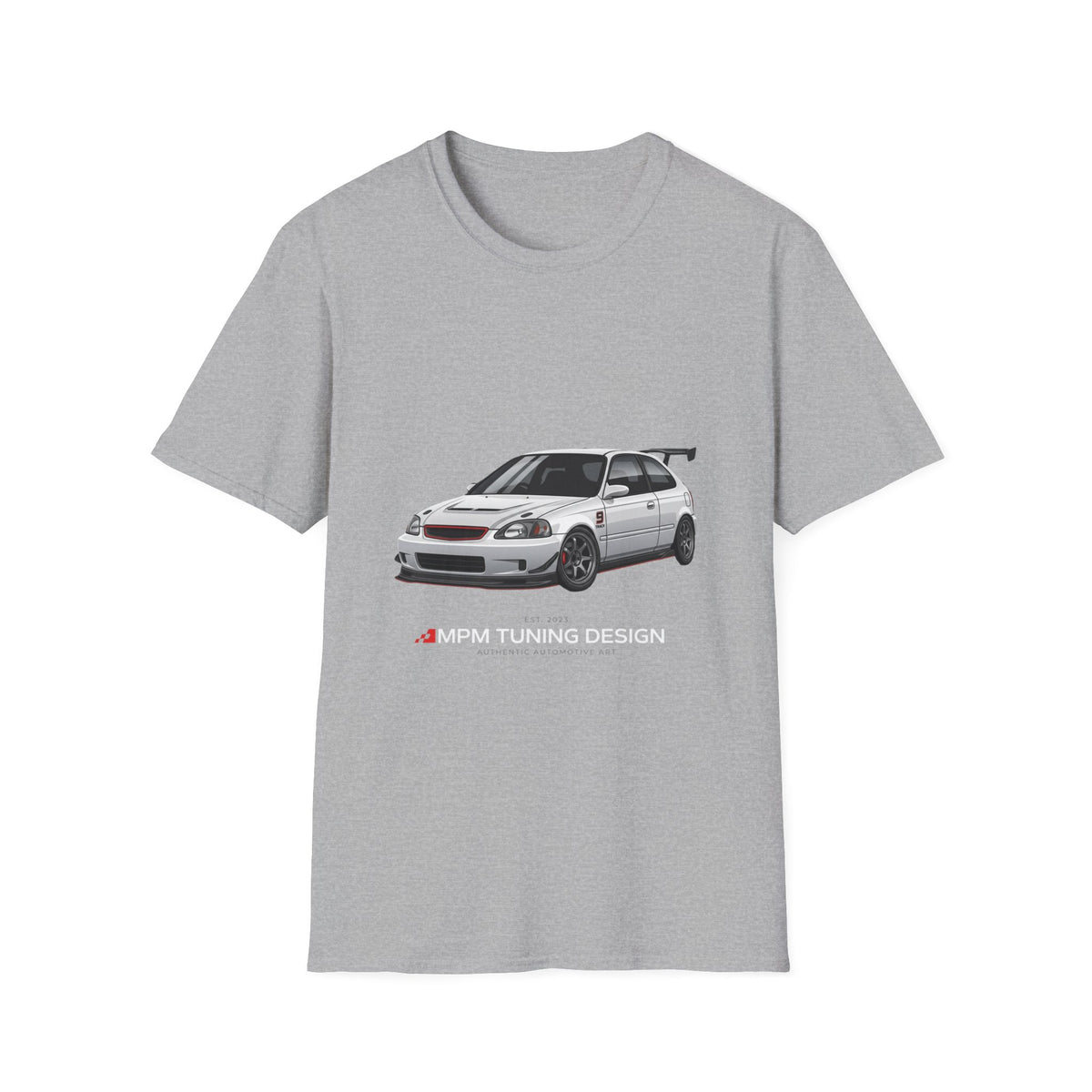 Honda Civic EK Hatchback T-Shirt — JDM Race Car Graphic Tee | MPM Tuning Design